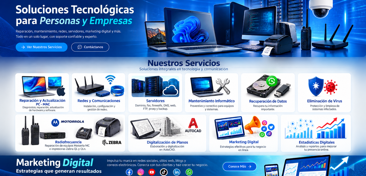 Soluciones tecnológicas para personas y empresas
